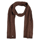 HV Society Justine brown diamond stitch knit scarf front view