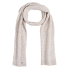 HV Society Justine cream diamond stitch knitted scarf front view