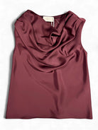 iBlues Calotte berry satin cowl-neck top – front view