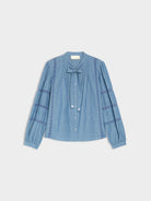iBlues Ghiandola denim blouse flat lay blue