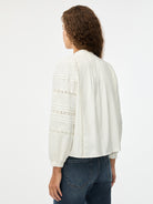 iBlues ivory lace balloon sleeve blouse back view