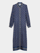iBlues Ibleffetto navy geo print satin shirt dress product view