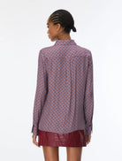 Back view of iBlues Iblodissea long sleeve geometric print shirt
