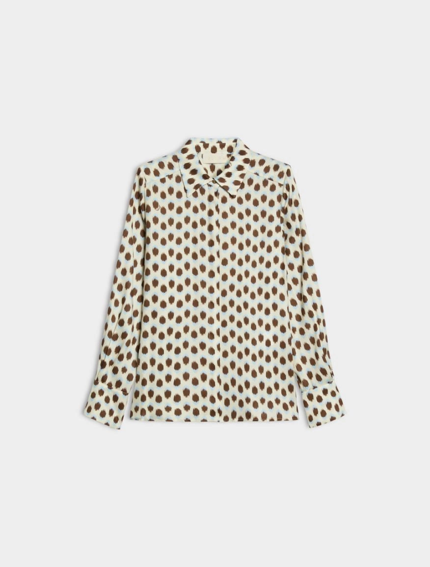     iBlues Iblodissea ivory and brown printed viscose shirt product view