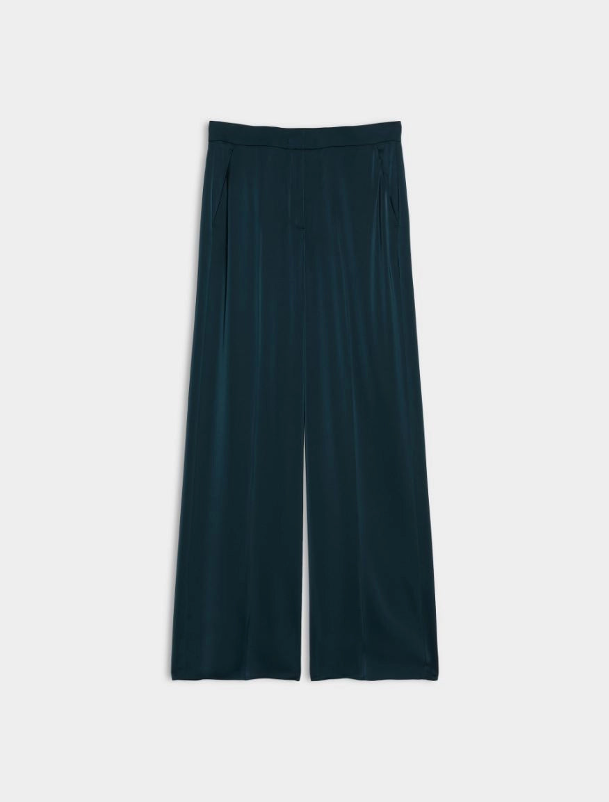 iBlues Iblpere dark teal pressed pleat satin trousers product view