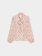 iBlues Iblsecolo pink leopard print long sleeve cuffed sleeve smart blouse product view