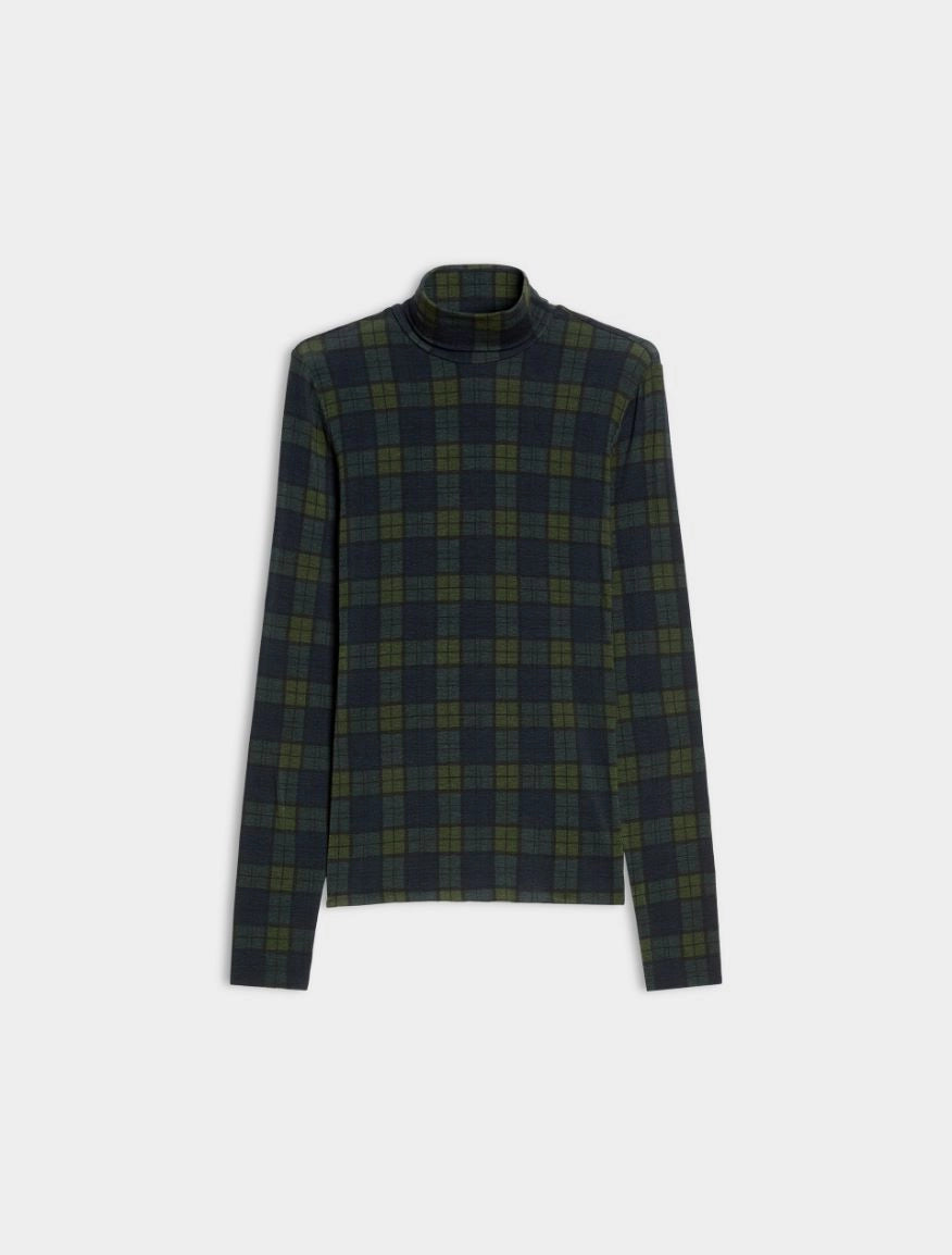 MiBlues IBLVolante dark green printed polo neck jumper product view