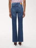 Back view of iblues blue stretch denim jeans with classic pockets