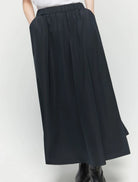 Iblues Nic Black Long Flared Skirt With Pockets