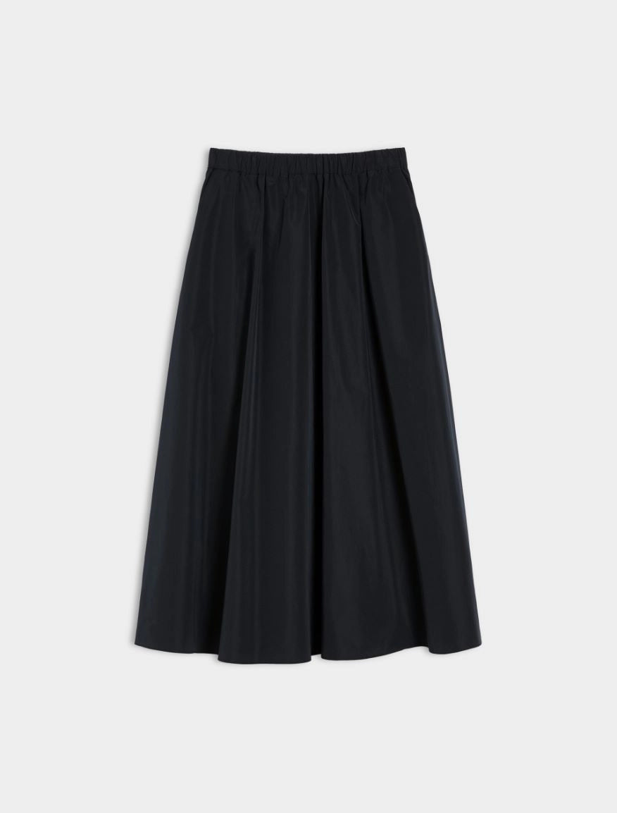 Iblues Nic Black Long Flared Tafetta Skirt