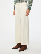 iBlues cream wide leg trousers side profile