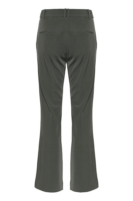 Inwear Veta Olive Green Bootcut Trousers With Seam From Back
