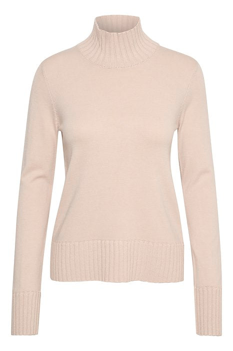 Inwear Cream Turtleneck Jumper With Ribbed Trims