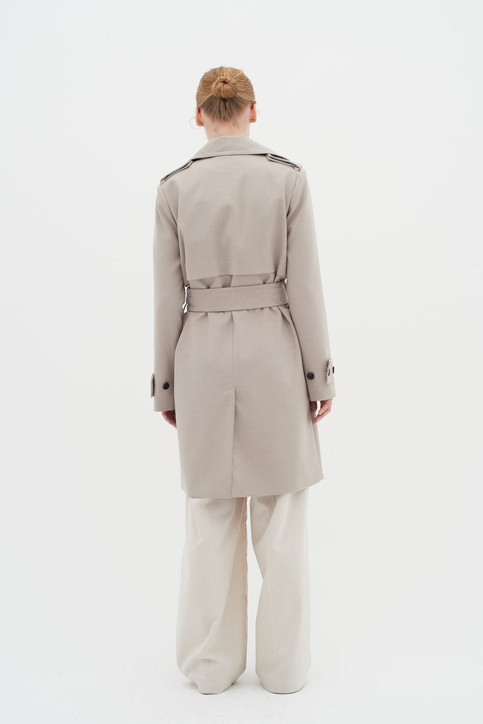 Inwear Tinah Taupe Belted Trench Coat Back