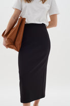 InWear AidaI black midi skirt back view – Ribbon Rouge