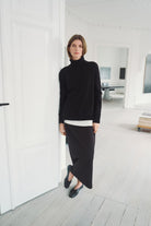 InWear AidaI skirt styled with relaxed black jumper For a comfortable work outfit 