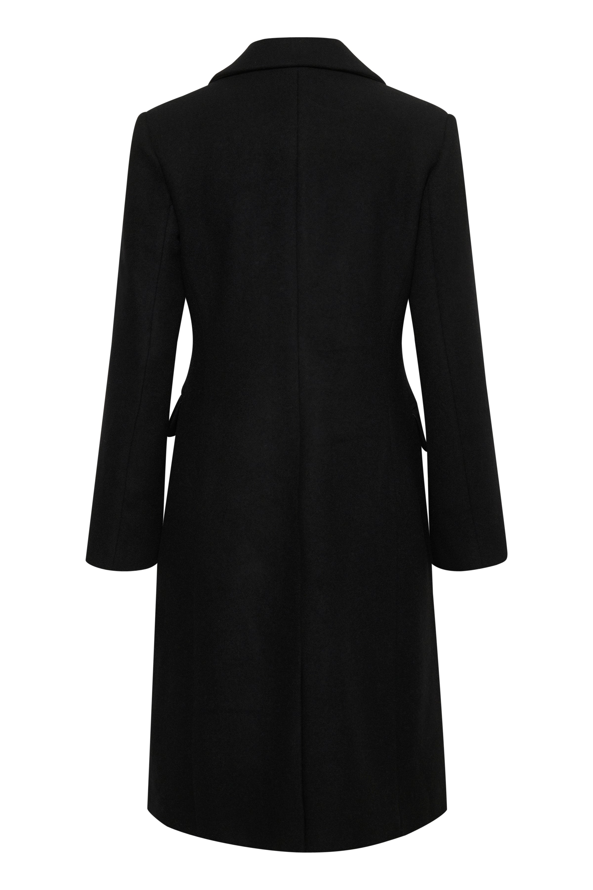 Black wool overcoat women's on sale