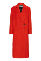 Inwear Tana Long Side Button Coat In Deep Orange