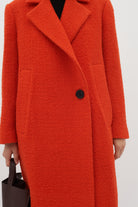 Inwear Tana Single Breasted Wool Coat In Deep Orange