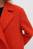 Inwear Tana Side Button Wool Coat In Deep Orange