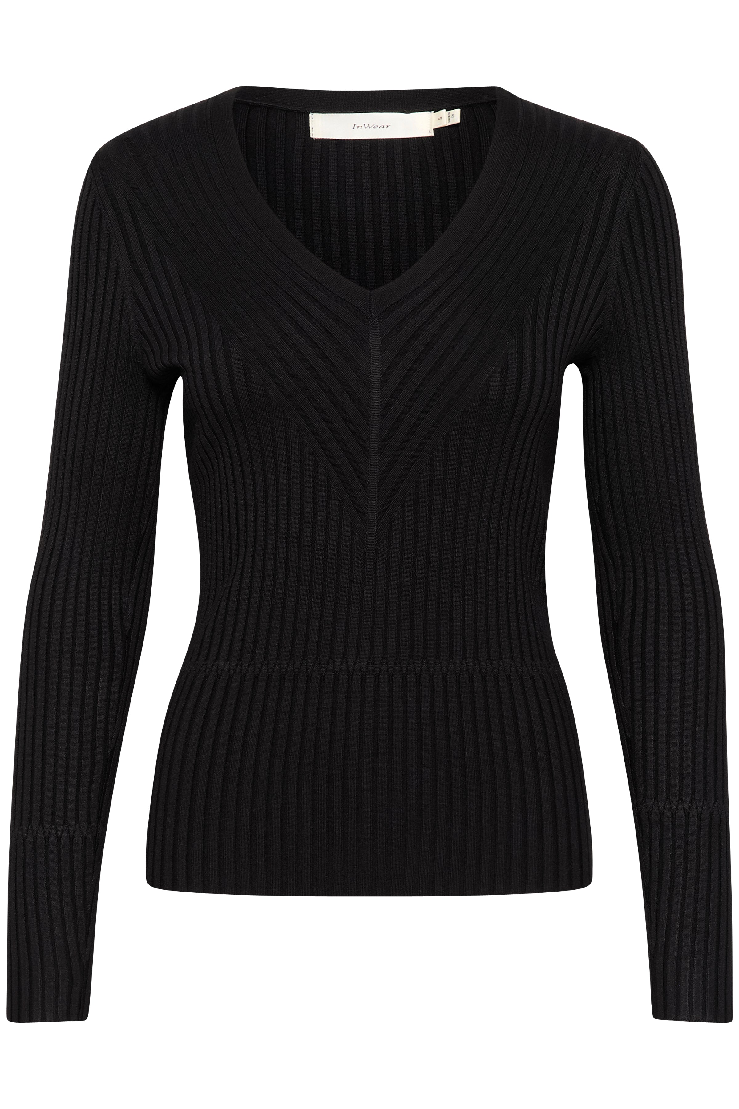 Inwear Jirai Ribbed Long Sleeve Top In Black