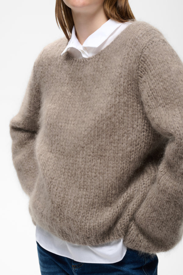 InWear Jetra textured mohair wool jumper close-up front view