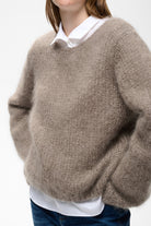 InWear Jetra textured mohair wool jumper close-up front view
