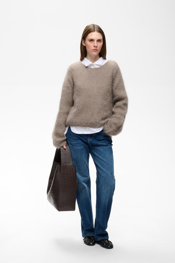 InWear Jetra mohair blend jumper front view with voluminous sleeves