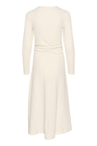 Inwear Carey Cream Ruched Waist Midi Dress From The Back 