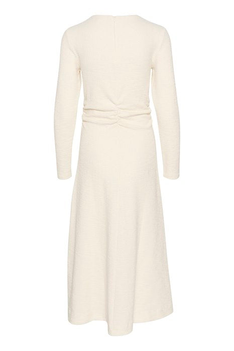 Inwear Carey Cream Ruched Waist Midi Dress From The Back 