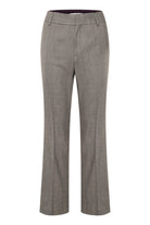 Inwear Kahla Herringbone Smart Bootcut Trousers in Brown