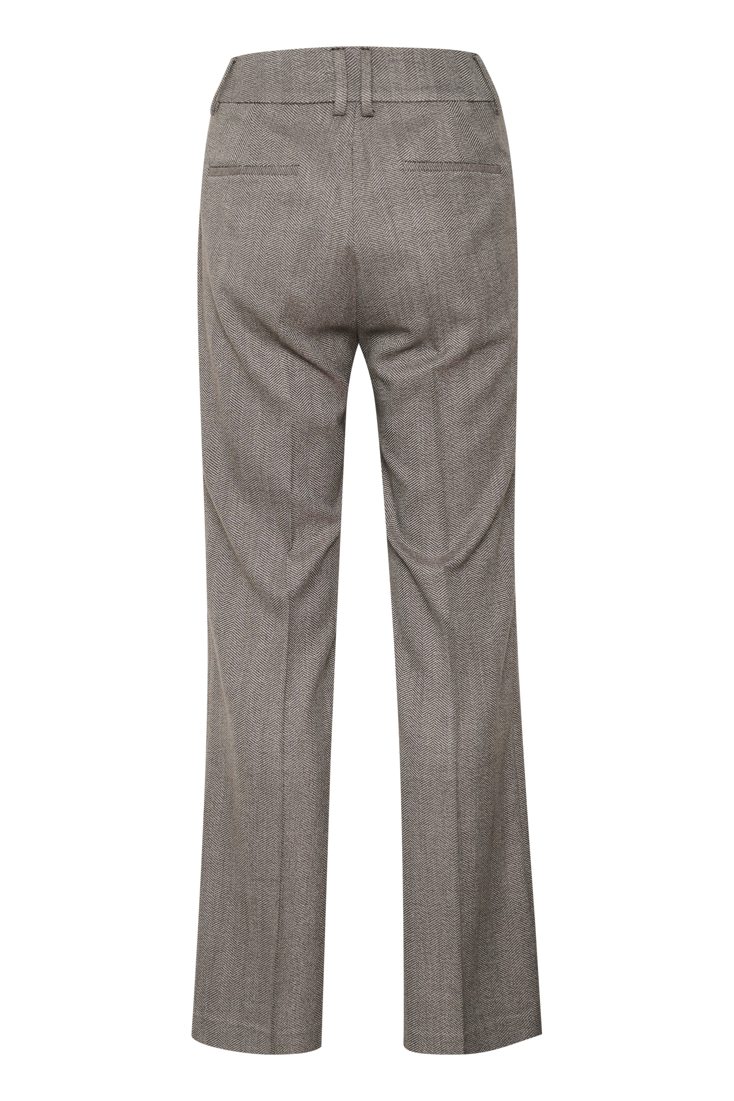 Inwear Kahla Herringbone Brown Bootcut Trousers From The Back