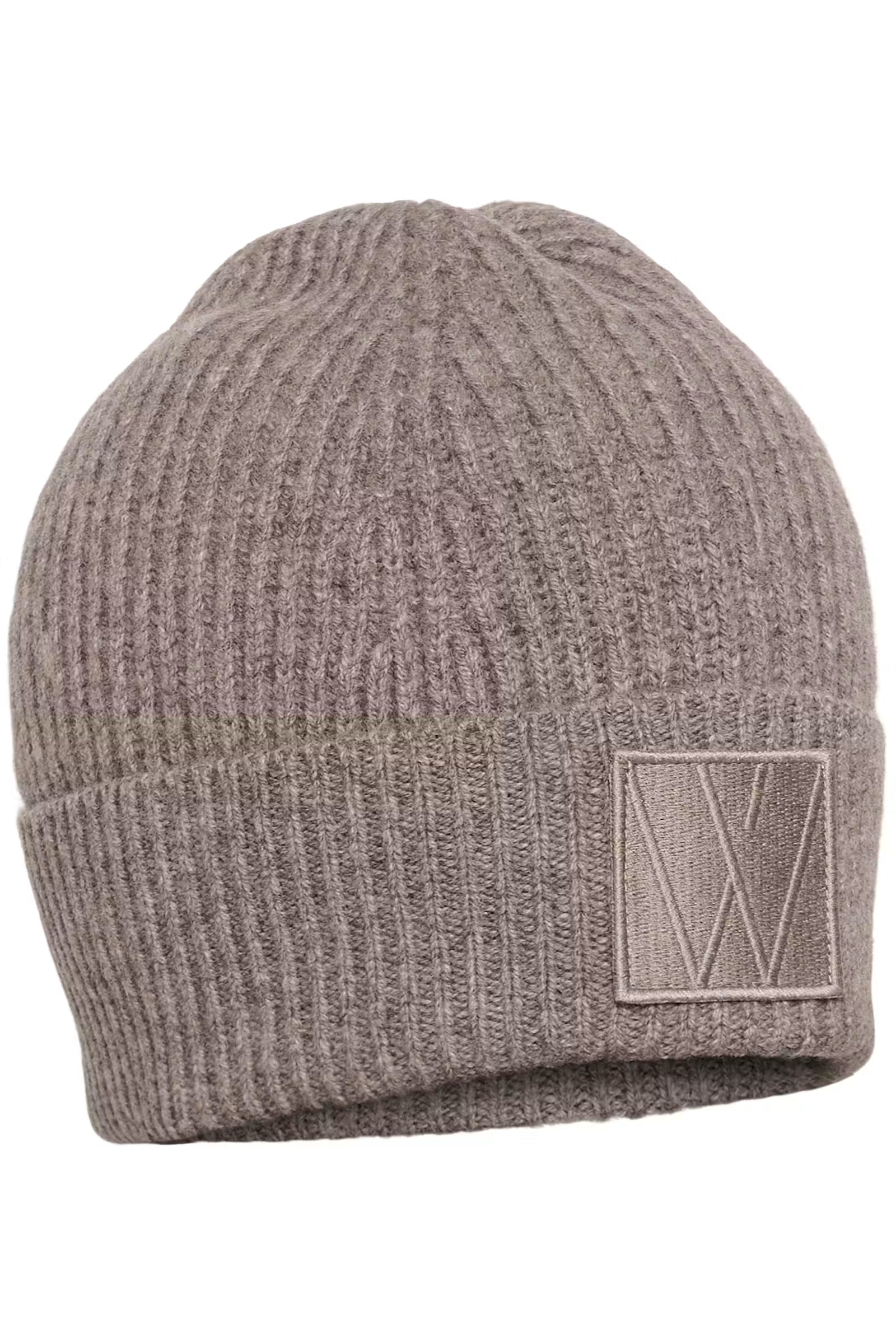 InWear Kaxy Cinder Melange ribbed beanie with wide turn-up cuff – product view