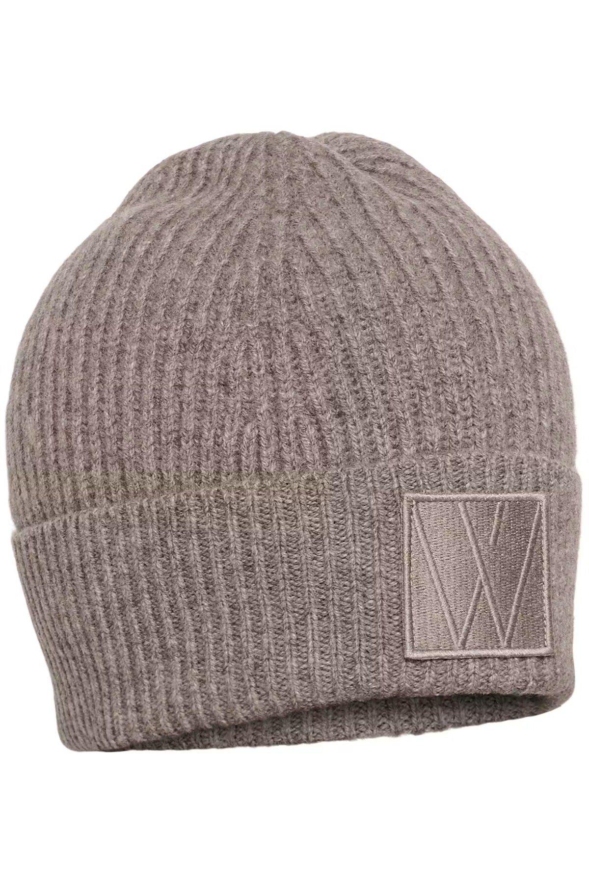 InWear Kaxy Cinder Melange ribbed beanie with wide turn-up cuff – product view