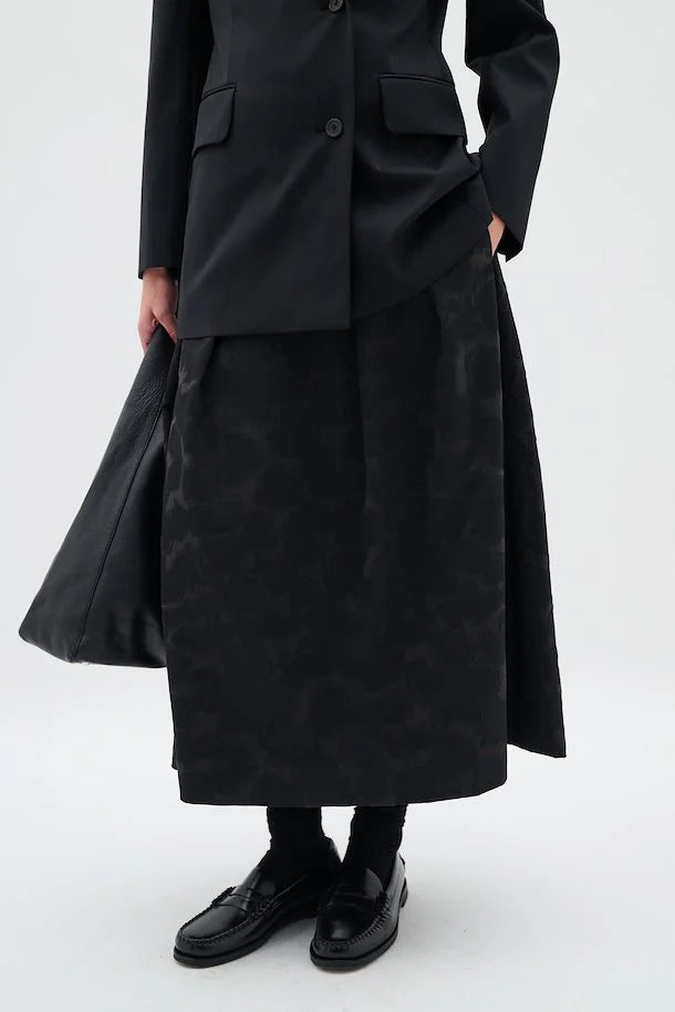 Inwear Yana Long Black Box Pleat Skirt