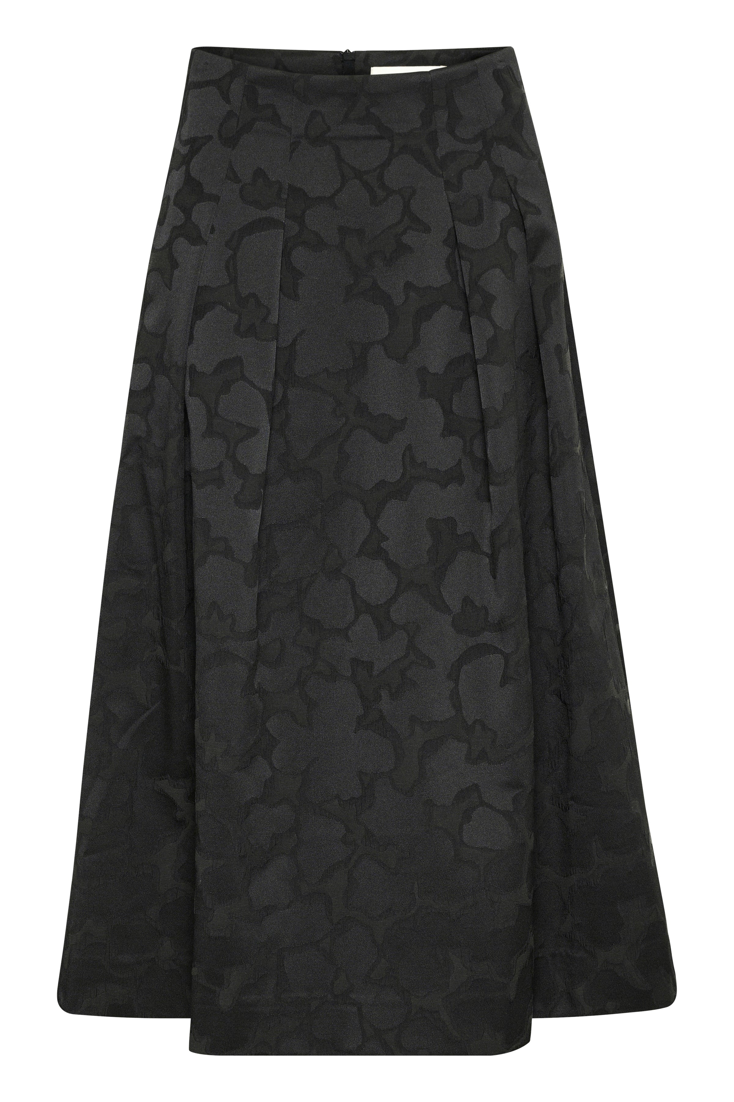 Inwear Yana Long Black Box Pleat Skirt - Front