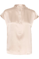 InWear Lucienne silk blouse cap sleeve detail in neutral champagne tone