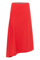 Inwear Annieh Red Asymmetric Hem Midi Skirt