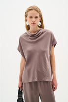 Inwear Celena Taupe Cowl Neck Top