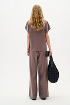 Inwear Celena Taupe Cowl Neck Top From The Back