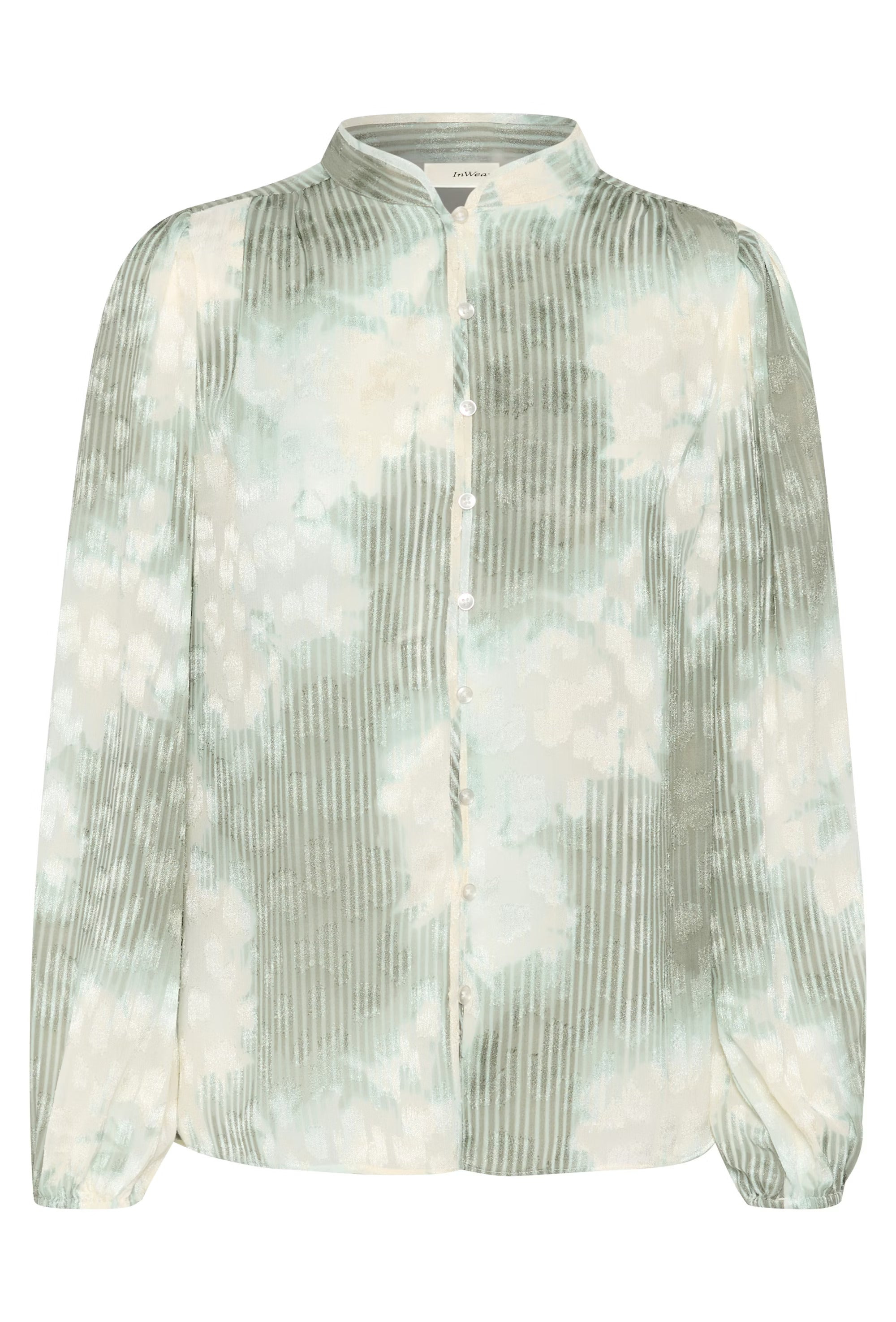 Inwear CielleI Mao Collar Printed Shirt In Green 