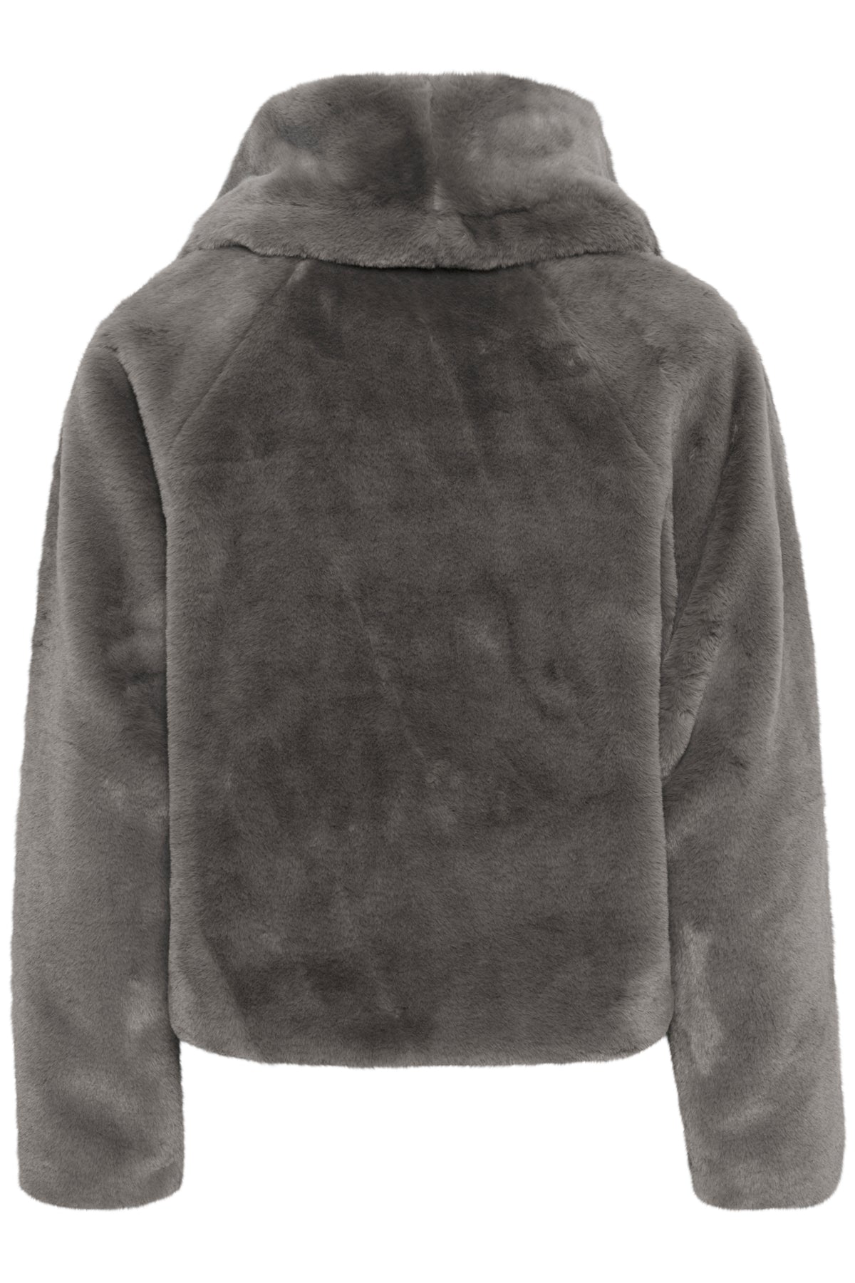 Back view of InWear Yobol grey faux fur jacket