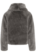 Back view of InWear Yobol grey faux fur jacket