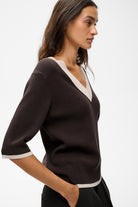 Side view of InWear Leenah brown knit jumper
