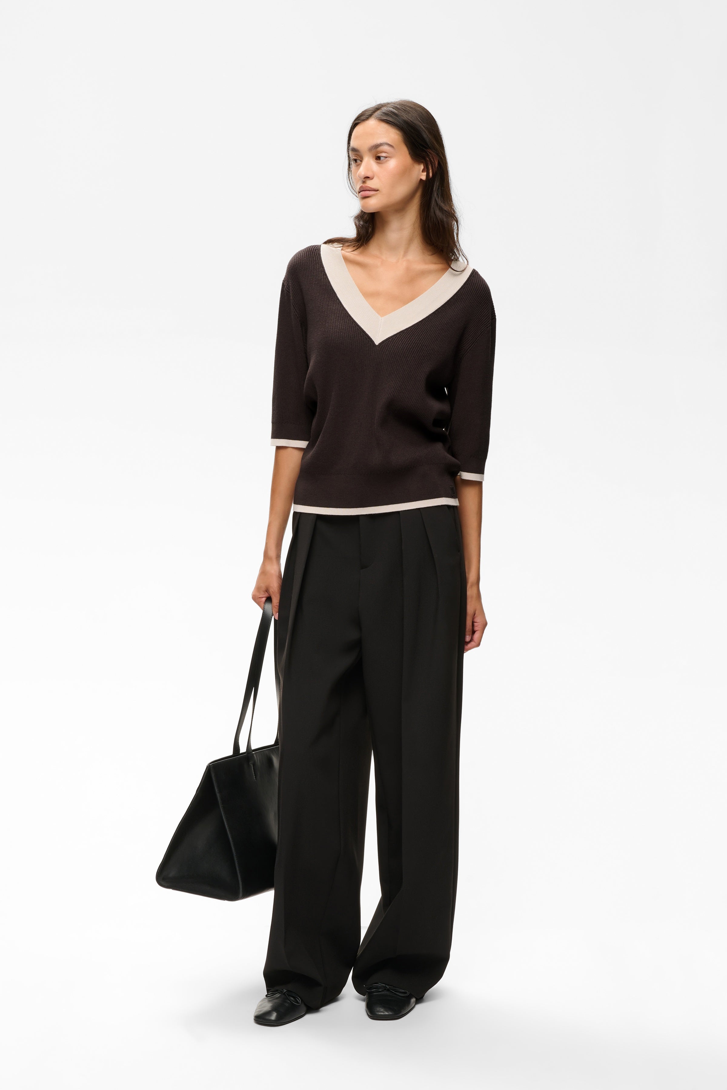 InWear Leenah brown knit jumper full-length view
