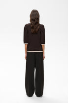 Back view of InWear Leenah brown V-neck jumper