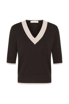 InWear Leenah brown contrast trim knit jumper