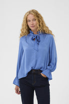 InWear Gracie Blue Bow Front Blouse