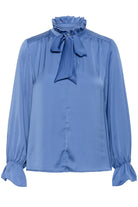 InWear Gracie Blue Bow Blouse back flat lay product image