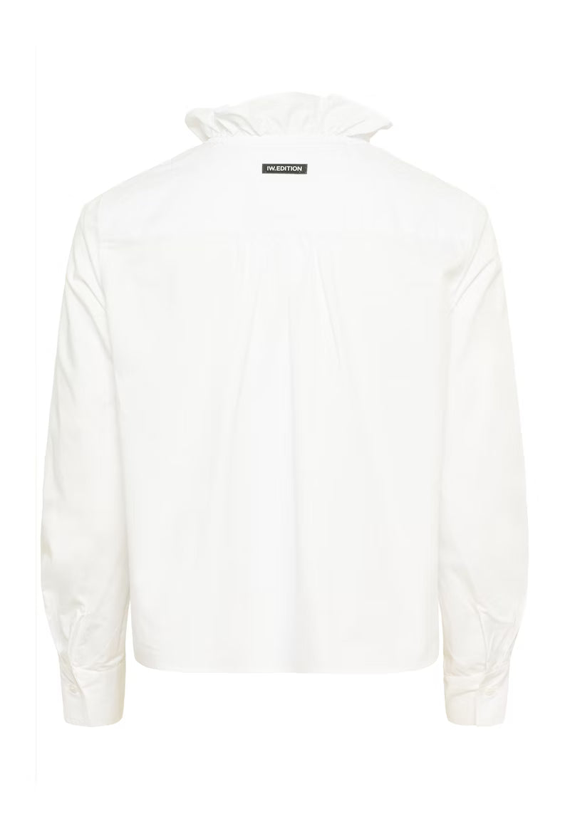 Rear flat lay of InWear Capella shirt showing frill collar